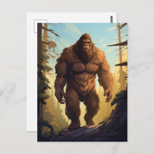 Bigfoot Wandelen in het bos Briefkaart (Voorkant / Achterkant)
