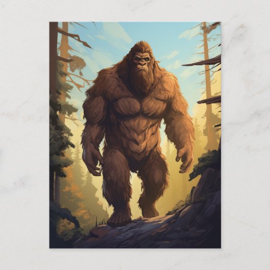 Bigfoot Wandelen in het bos Briefkaart (Voorkant)