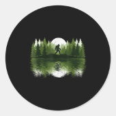 Bigfoot Wandelend Woud Sasquatch Bossen Parken Man Ronde Sticker (Voorkant)