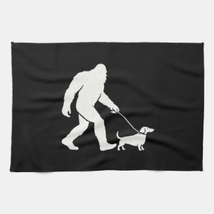 Bigfoot Wandelende Dachshund Grappige Wiener Dog V Theedoek