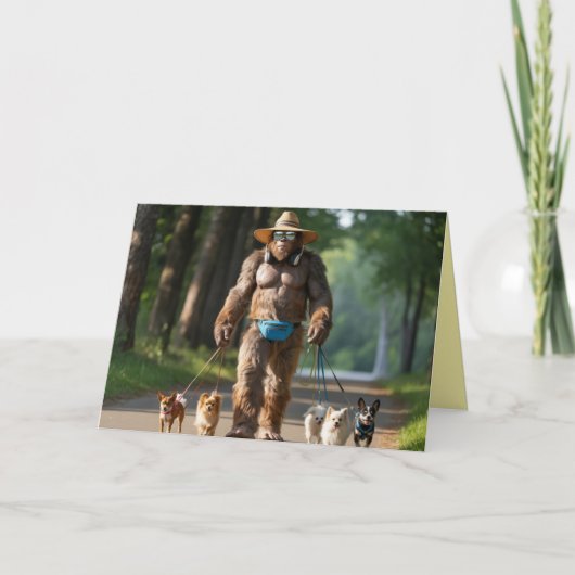 Bigfoot Wandelt de Hond Kaart (Voorkant)