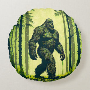 Bigfoot wandelt door het bos Sasquatch Rond Kussen
