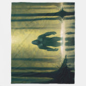 Bigfoot wandelt door Louisiana Swamp Water Fleece Deken (Voorkant)
