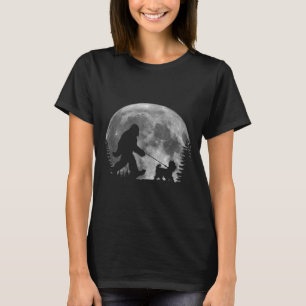Bigfoot Wandelt Een Hond Grappige Yorkie Liefhebbe T-shirt