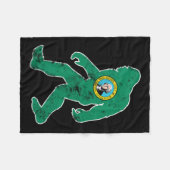 Bigfoot Washington Flag State Sasquatch Mannen Vro Fleece Deken (Voorkant (Horizontaal))