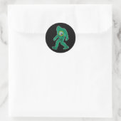 Bigfoot Washington Flag State Sasquatch Mannen Vro Ronde Sticker (Tas)