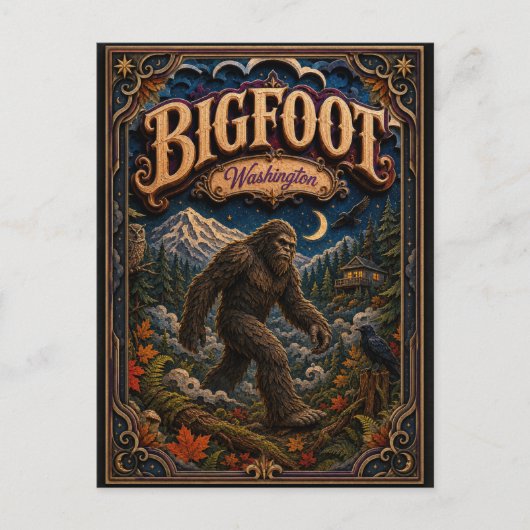 Bigfoot Washington Popcut-legenden Briefkaart (Voorkant)