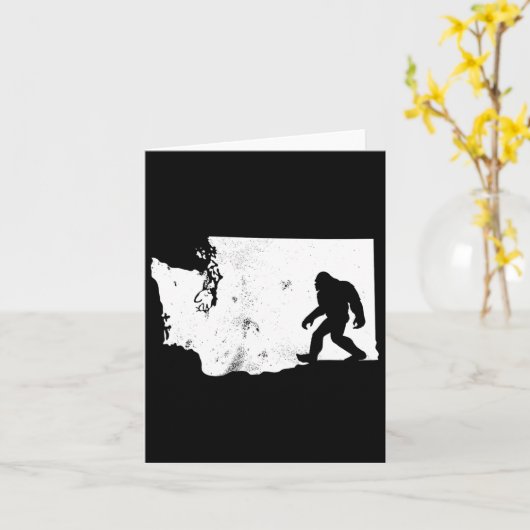 Bigfoot Washington State Map Sasquatch Mannen Vrou Kaart (Gele Bloem)