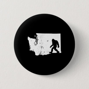 Bigfoot Washington State Map Sasquatch Mannen Vrou Ronde Button 5,7 Cm