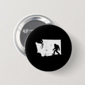 Bigfoot Washington State Map Sasquatch Mannen Vrou Ronde Button 5,7 Cm (Voorkant /achterkant)