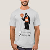 Bigfoot werkt als verkeersregelaar T-shirt (Voorkant)