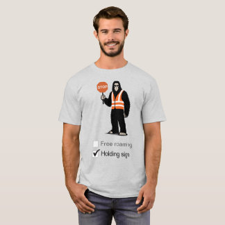 Bigfoot werkt als verkeersregelaar T-shirt