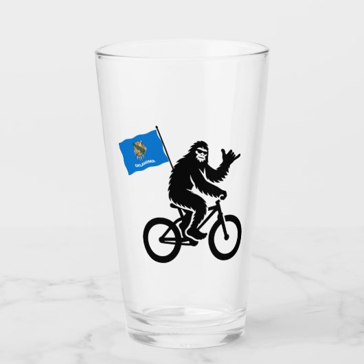 Bigfoot Wielrennen Oklahoma Vlag Glas (Voorkant)