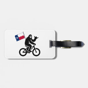 Bigfoot Wielrennen Texas Vlag Bagagelabel