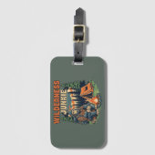 Bigfoot wildernis junkie retro ontwerp bagagelabel (Voorkant (verticaal))