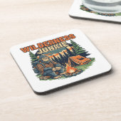 Bigfoot wildernis junkie retro ontwerp bier onderzetter (Linkerzijde)