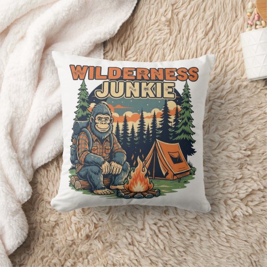 Bigfoot wildernis junkie retro ontwerp kussen (Deken)
