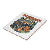 Bigfoot wildernis junkie retro ontwerp tegeltje (Zijkant)