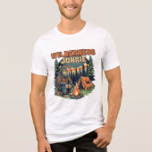 Bigfoot wildernis junkie retro ontwerp Tri-Blend shirt (Voorkant)