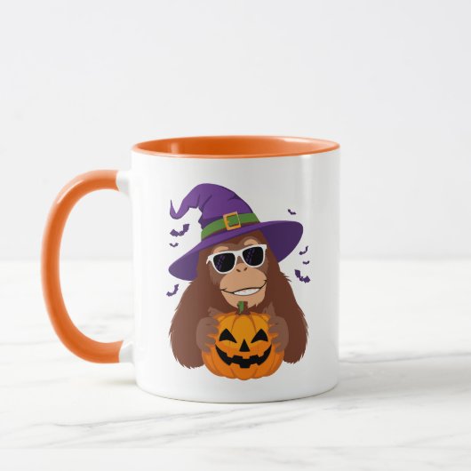 Bigfoot Witch with Pumpkin Halloween Mok (Links)