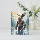 Bigfoot with an Eagle on his Shoulder  Briefkaart (Staand voorkant)