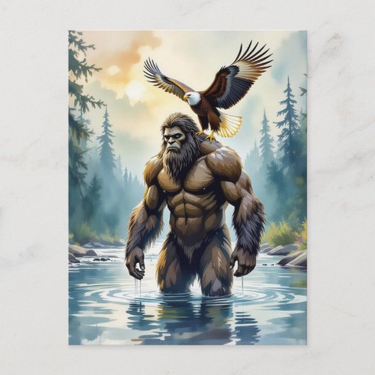Bigfoot with an Eagle on his Shoulder  Briefkaart (Voorkant)