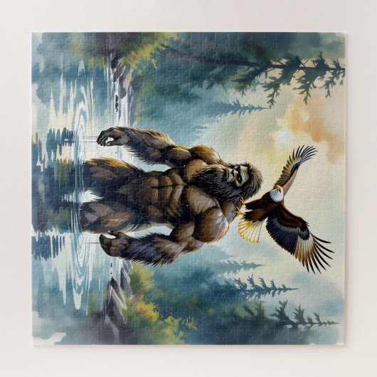 Bigfoot with an Eagle on his Shoulder Legpuzzel (Horizontaal)