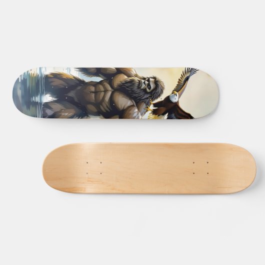 Bigfoot with an Eagle on his Shoulder  Persoonlijk Skateboard (Horizontaal)