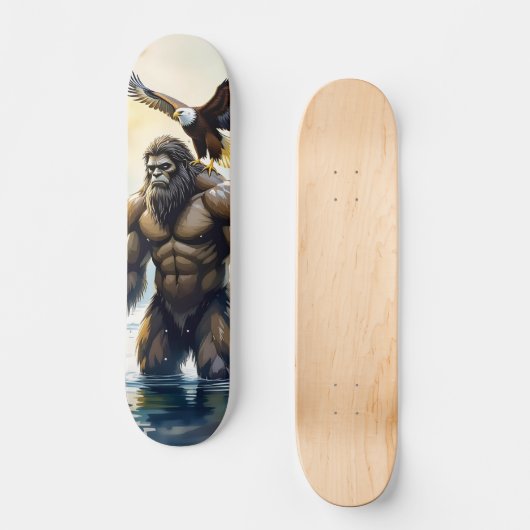 Bigfoot with an Eagle on his Shoulder  Persoonlijk Skateboard (Voorkant)