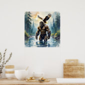 Bigfoot with an Eagle on his Shoulder Poster (Keuken)