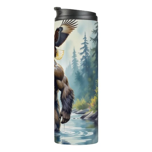 Bigfoot with an Eagle on his Shoulder Thermosbeker (Geroteerd rechts)