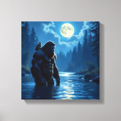 Bigfoot with an Owl on his Shoulder  Canvas Afdruk (Voorkant)