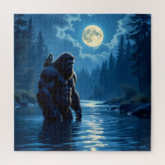 Bigfoot with an Owl on his Shoulder Legpuzzel (Verticaal)