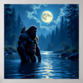 Bigfoot with an Owl on his Shoulder  Poster (Voorkant)