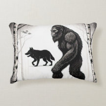 Bigfoot, Wolf en Birch Tree Forest