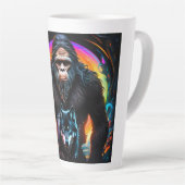 Bigfoot Wolf Kleurrijke Portal Latte Mok (Rechterhoek)