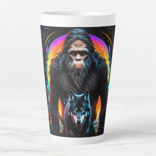 Bigfoot Wolf Kleurrijke Portal Latte Mok