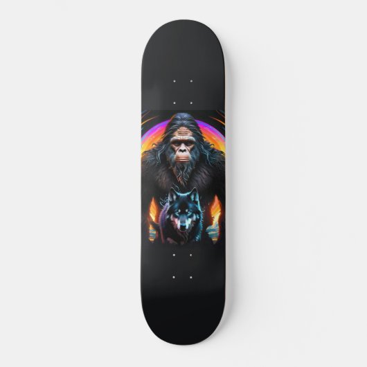 Bigfoot Wolf Kleurrijke Portal Persoonlijk Skateboard (Voorkant)