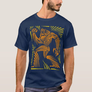 Bigfoot Woodcut Graphic - Volwassend t-shirt