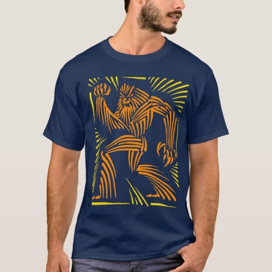 Bigfoot Woodcut Graphic - Volwassend t-shirt (Voorkant)
