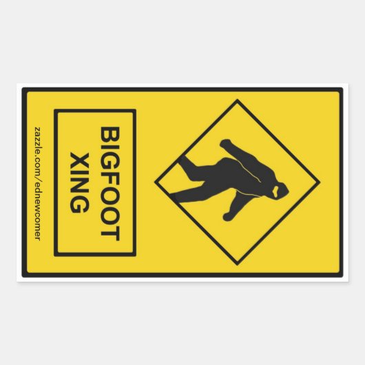 Bigfoot Xing (geel) Sticker (Voorkant)