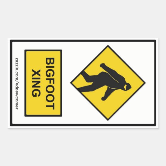 Bigfoot Xing (wit) Sticker (Voorkant)