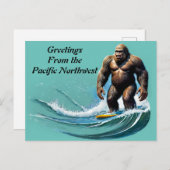 Bigfoot Yeti Groeten Uit de Pacific Northwest Briefkaart (Voorkant / Achterkant)