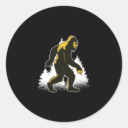 Bigfoot Yeti Ronde Sticker (Voorkant)
