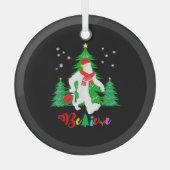 Bigfoot Yeti Sasquatch Kerstmis Geloof Kerstmis Glas Ornament (Voorkant)