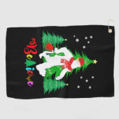 Bigfoot Yeti Sasquatch Kerstmis Geloof Kerstmis Golfhanddoek (Horizontaal)
