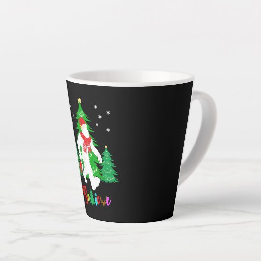 Bigfoot Yeti Sasquatch Kerstmis Geloof Kerstmis Latte Mok (Rechterhoek)