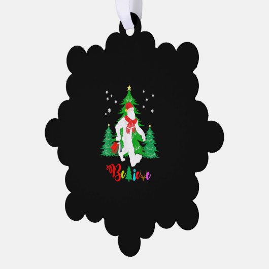 Bigfoot Yeti Sasquatch Kerstmis Geloof Kerstmis Ornament Kaart (Links)