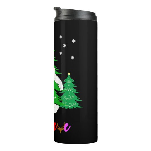 Bigfoot Yeti Sasquatch Kerstmis Geloof Kerstmis Thermosbeker (Geroteerd rechts)