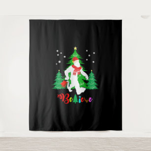 Bigfoot Yeti Sasquatch Kerstmis Geloof Kerstmis Wandkleed